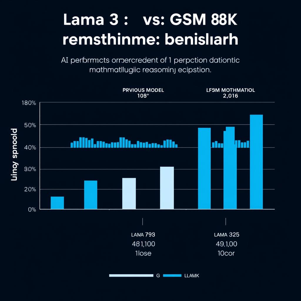 График сравнения производительности Llama 3 от Meta на тесте GSM-8K